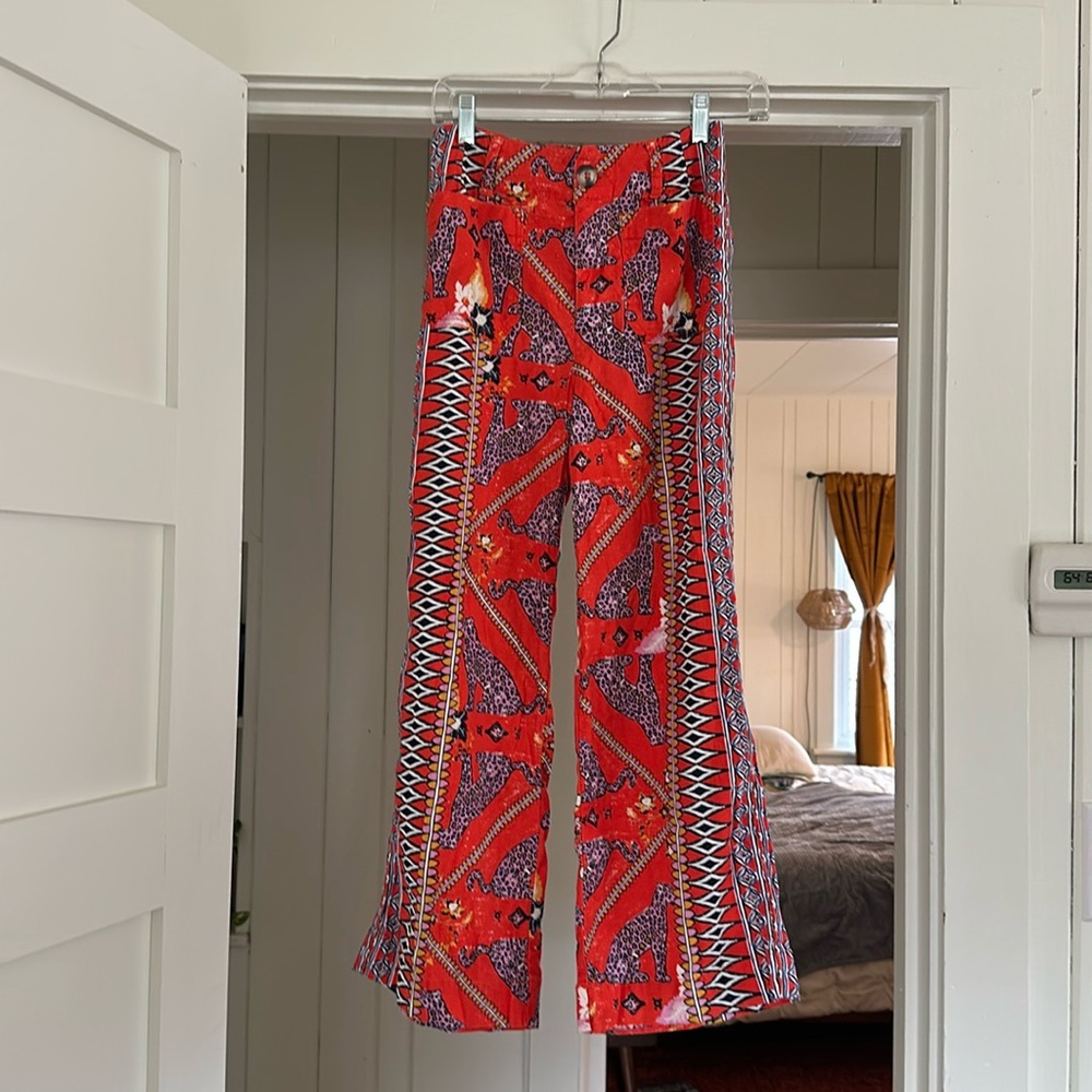 Maeve Colette Pants-Red Cheetah